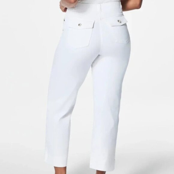 SPANX Stretch Twill Cropped Pant in White Sz: M - Picture 4 of 12